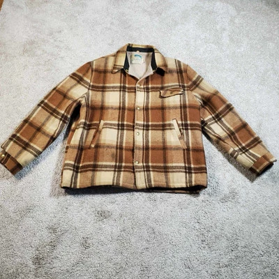 Chaqueta De Colección Años 70’s 80’s Montgomery Ward Calidad Ropa Deportiva Forrada A Cuadros XL RARA Foto 1 de 4