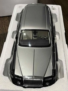 1:18 Kyosho Die Cast Stunning Rolls Royce Phantom Extended Black/Silver Car - Picture 1 of 18