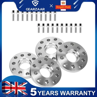 15mm 20mm Wheel Spacers & Bolts 5x112/ 5X100 For VW Golf 57.1 Gearzaar 4x New - Image 1 of 4