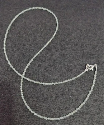 2-3MM Green Peridot Faceted Round Gemstone Beads Women & Choker Necklaces 18'' - Image 1 of 4