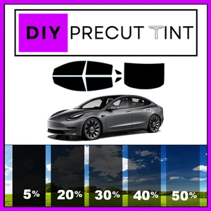 DIY Precut Nano Carbon Window Tint Kit Fits 2017-2026 Tesla Model 3 All Windows - Picture 1 of 9