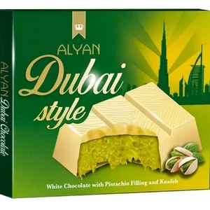 Dubai Style Weiße Schokolade Alyan - Pistazienfüllung & Kunafa 100 g - Bild 1 von 2