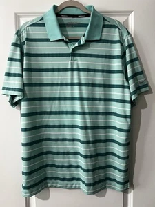 Nike Golf Hombre Polo Tour Performance Dri-Fit Aqua Turquesa Rayas Talla Grande - Imagen 1 de 6