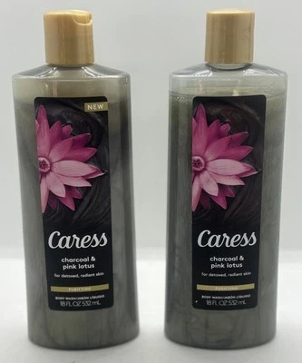 2 botellas de gel de ducha Caress carbón y rosa Lotus para mujer de 18 oz Foto 1 de 4