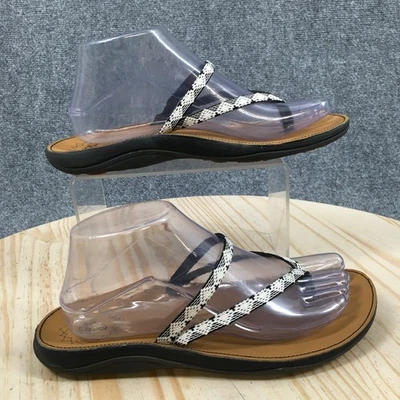 Chaco Sandals Womens 8 Flip Flop Black White Slip On Open Toe Buckled Casual - Image 1 of 4