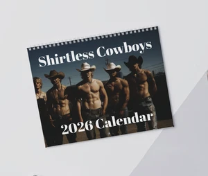 Sexy Herren Hemdlose Cowboys Wandkalender 2026 Weihnachtsgeschenk für Sie - Bild 1 von 8