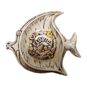 Vintage Treasure Craft Florida Souvenir Fish Tea Bag Spoon Rest Ashtray Tray MCM - Picture 1 of 3
