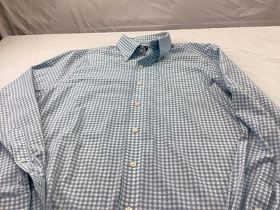 Peter Millar Shirt Mens Large Aqua Check Crown Crafted Button Down - Image 1 of 4