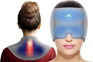 Migräne Maske und Nacken Kühl/warm pads Set, Kopfschmerzen Lindert Schmerzen - Bild 1 von 8