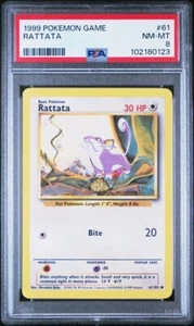 PSA 8 RATTATA 61 BASE SET POKEMON NM MINT - Picture 1 of 2