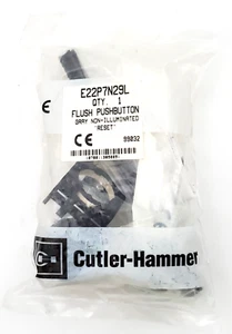 Cutler Hammer E22P7N29L Flush Pushbutton Gray Non-Illuminated Reset - Picture 1 of 10