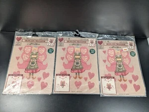 Vintage Lot 3 Plaid Iron On Transfers Garden Angel 57309 Need A Hug 57991 - Picture 1 of 8