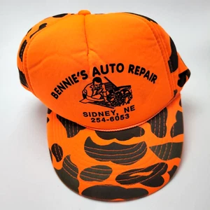 Bennys Auto Repair Sidney Nebraska Mütze Kappe orange Druckknopflasche O4D - Bild 1 von 6