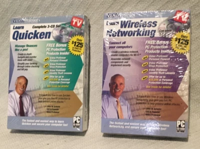 Juegos de 3 CD Video Professor Learn Quicken & Wireless Network. Lote de 2 nuevos precintados Foto 1 de 4