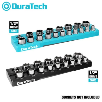 DURATECH 2PCS Magnetic Socket Organizer Set 1/2" Drive Socket Holders SAE&Metric - Image 1 of 4