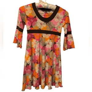 Vintage Girls Flower Power Bright Dress Size 6 - Picture 1 of 5