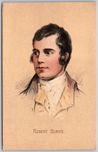 Vtg Robert Burns Poet Portrait Andrew Allan Ayr Scotland Color Crayon Postcard - Picture 1 of 2