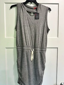 N:Philanthropy Ruched Dress NWT Gray Size large Tie Waist Adjustable Sleeveless - Picture 1 of 15