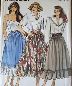 Gonna Dirndl intera svasata modello Butterick 5678 anni 80 con volant 12 14 16 - Foto 1 di 3