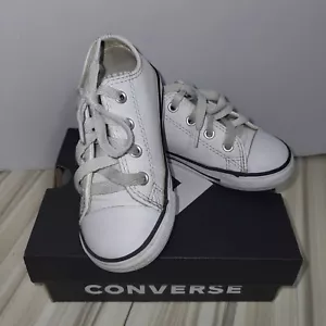 Converse All Star Chuck Taylor Low Tops Shoes Toddler Kid Size 8 White/Black - Picture 1 of 10