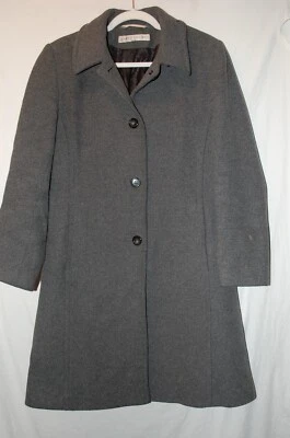 Abrigo de invierno Larry Levine para mujer clásico mezcla de lana y cachemir gris talla mediana Foto 1 de 4