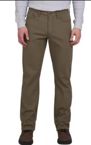 Weatherproof Vintage Men's Fleece Lined Canvas Pant, Green 30x32 - Picture 1 of 8
