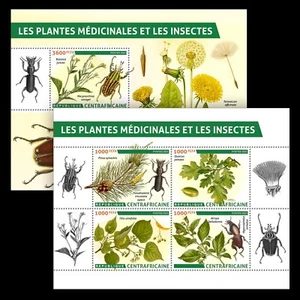 Medical Plants Insects MNH Stamps 2023 Central African Republic M/S+S/S - Picture 1 of 3