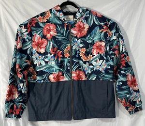 Vitage Weatherproof 2XL Floral Blue Windbreaker Jacket - Picture 1 of 16