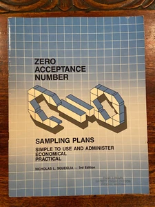 ZERO ACCEPTANCE NUMBER SAMPLING PLANS By Nicholas L. Squeglia 3rd Edition 1986 - Foto 1 di 5