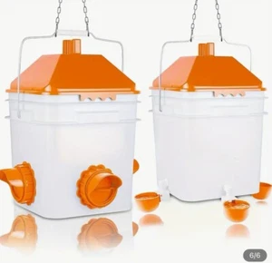 18Pounds Chicken Feeder and 3 Gallon Chicken Waterer,High-Capacity Hanging- HOT - Picture 1 of 5