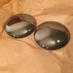 CC259 Cabochon vintage in vetro 40 mm GRANDE ematite rotonda (4) - Foto 1 di 2