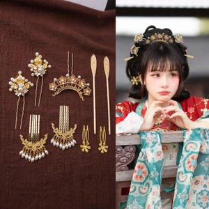 Vintage Chinese Hair Clip Hair Comb Set Hairpins Hanfu Accessories Wedding Decor - Bild 1 von 18