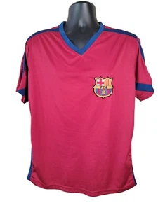 FC Barcelona Soccer Official Adult Poly Jersey Red Blue Size Large - Picture 1 of 5