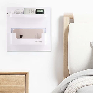 Wall Mount Bedside Shelf Organizer for Phone Remote Glasses Charger & More - Picture 1 of 12