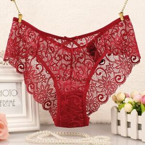 Women Sexy Lace Lingerie Panties Seamless Briefs Hollow Out Breathable Underwear
