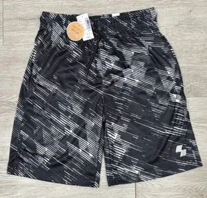CHILDREN'S PLACE SPORT Boys Shorts Sz 7-8 Elastic Waist W/Tie Black & Gray Color - Picture 1 of 4