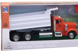G-Scale Peterbilt 379 Dump Truck Orange Diecast Model New Ray SS-33383A 1/32 - Picture 1 of 7