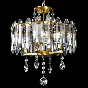 Zhllmq Gold 4-Light Modern Crystal Chandelier, Mini Ceiling Pendant Fixture - Picture 1 of 6