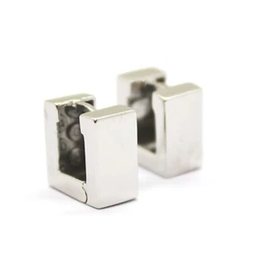 Ohrringe mit kleinem quadratischem Kreis in 18k Weißgold - Bild 1 von 2