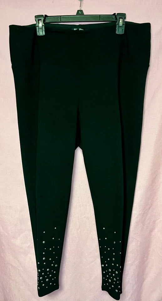 Pantalones negros vintage Athena Marie talla grande 2XL tobillos con tachuelas en negro Y2K Foto 1 de 4