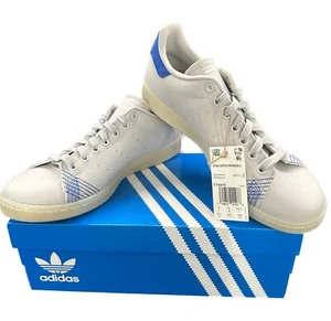 ADIDAS Originals Stan Smith PrimeBlue Sneakers Mens Size 9.5 Grey Royal Blue NEW - Picture 1 of 8