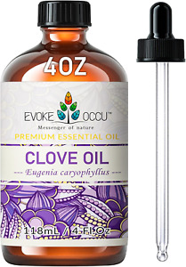 EVOKE OCCU Clove Essential Oil 4 Oz, Pure Clove Oil for Skin Massage Aromatherap