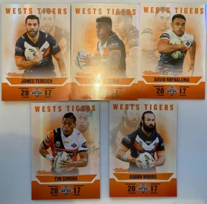 2017 NRL TRADERS CARDS: 5x WESTS TIGERS PARALLEL SPECIAL CARDS - Picture 1 of 2