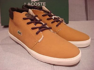 LACOSTE MEN'S AMPTHILL TERRA PUT FLEECE DARK TAN SIZE 11.5 SHOES - BRAND NEW - Picture 1 of 12