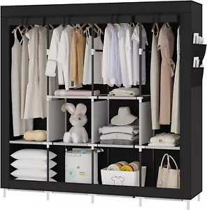 Tragbarer Kleiderschrank Platzsparender Modularer Kunststoffschrank mit Türen - Bild 1 von 8