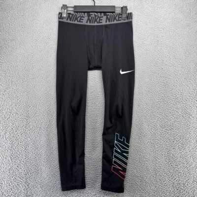 Nike Compression Pants Boys Extra Large Training Workout Swoosh Spellout Logo - Image 1 of 4