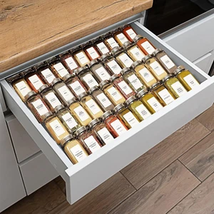 Spice Drawer Organizer, 4 Tier - 8 Pack Black Acrylic Drawer Seasoning Organizer - Picture 1 of 12