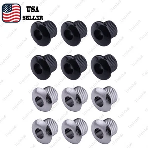 Set of 6 Plastic Vintage/Modern 6mm to 10mm Guitar Semi-closed Tuner Bushings - Picture 1 of 8
