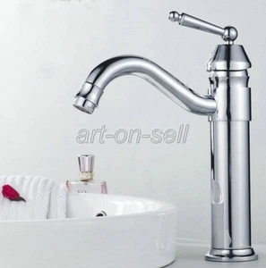Polished Chrome Brass Kitchen Bathroom Faucet Vessel Sink Basin Swivel Mixer Tap - Picture 1 of 6