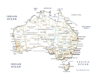 Australia Map Highly detailed Educational Premium Poster print choose your sizes - Picture 1 of 1